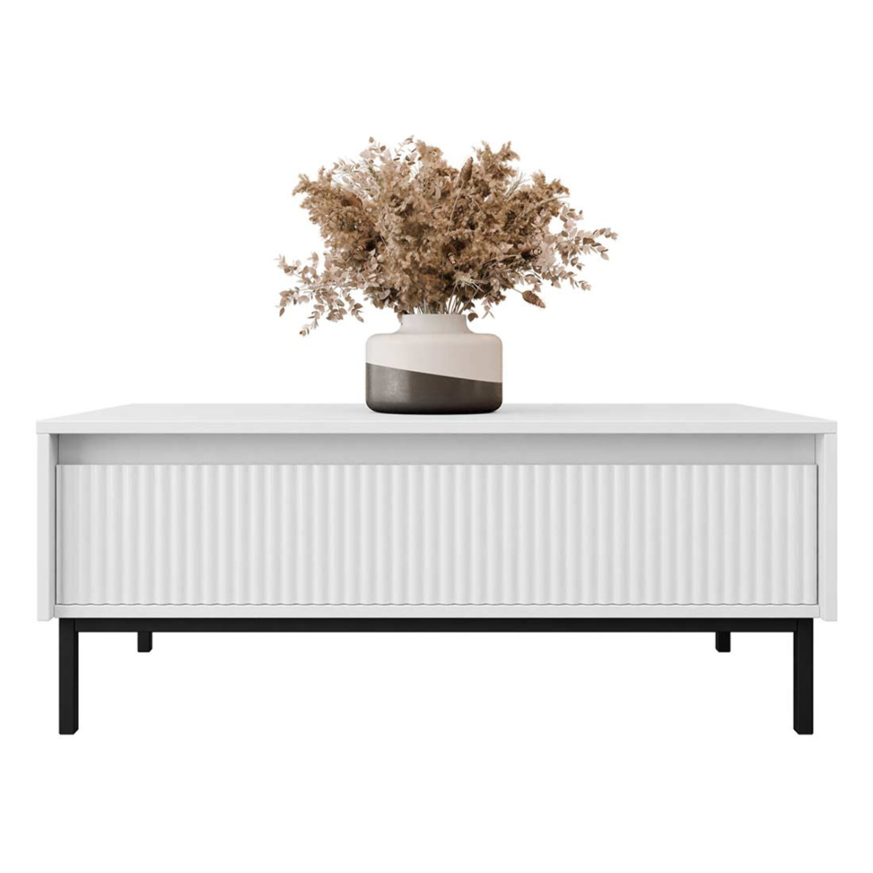 Girona - table basse - blanc - 1 tiroir - 100 cm - Blanc