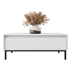Girona - table basse - blanc - 1 tiroir - 100 cm - Blanc