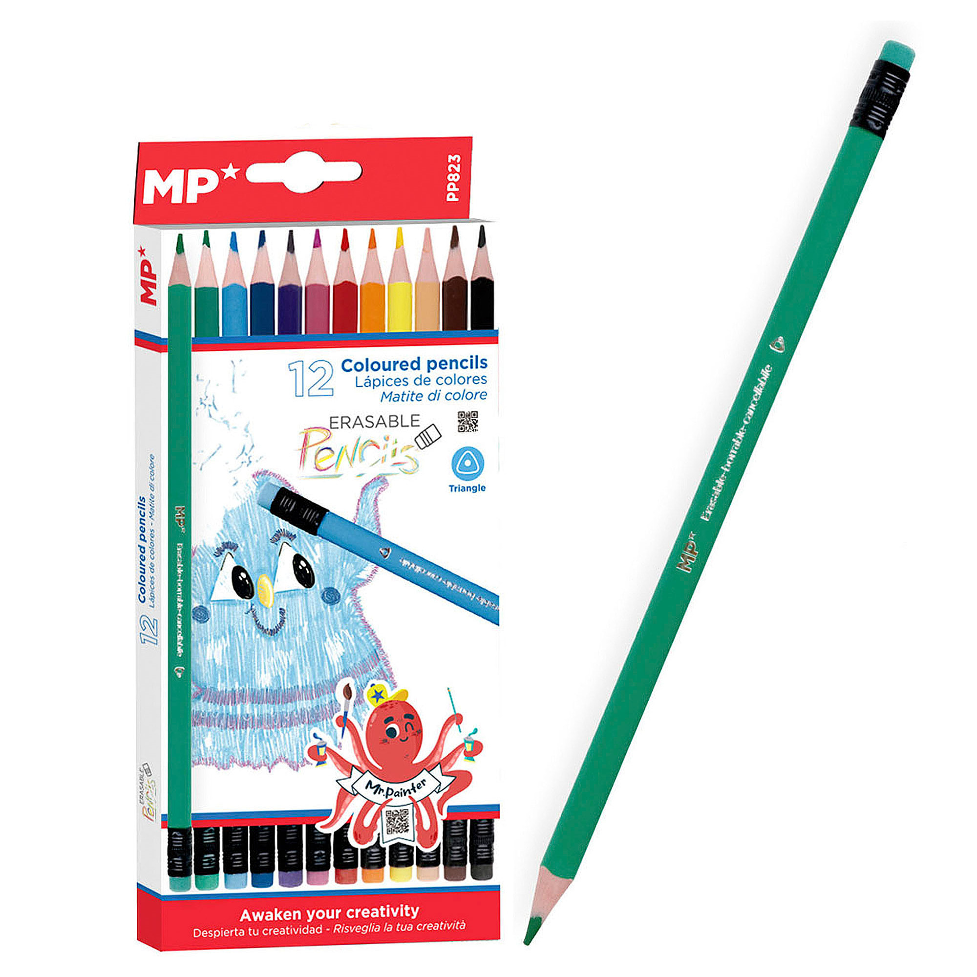 LAPICEROS DE COLORES BORRABLES 12 Uds.