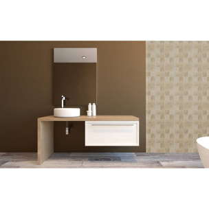 2 stickers muraux Caro carré 25x25cm beige