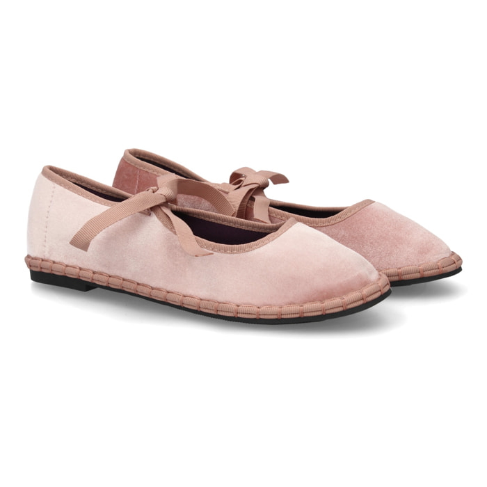 Merceditas de terciopelo con lazo