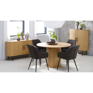 Table à manger bois naturel alba 120x120cm