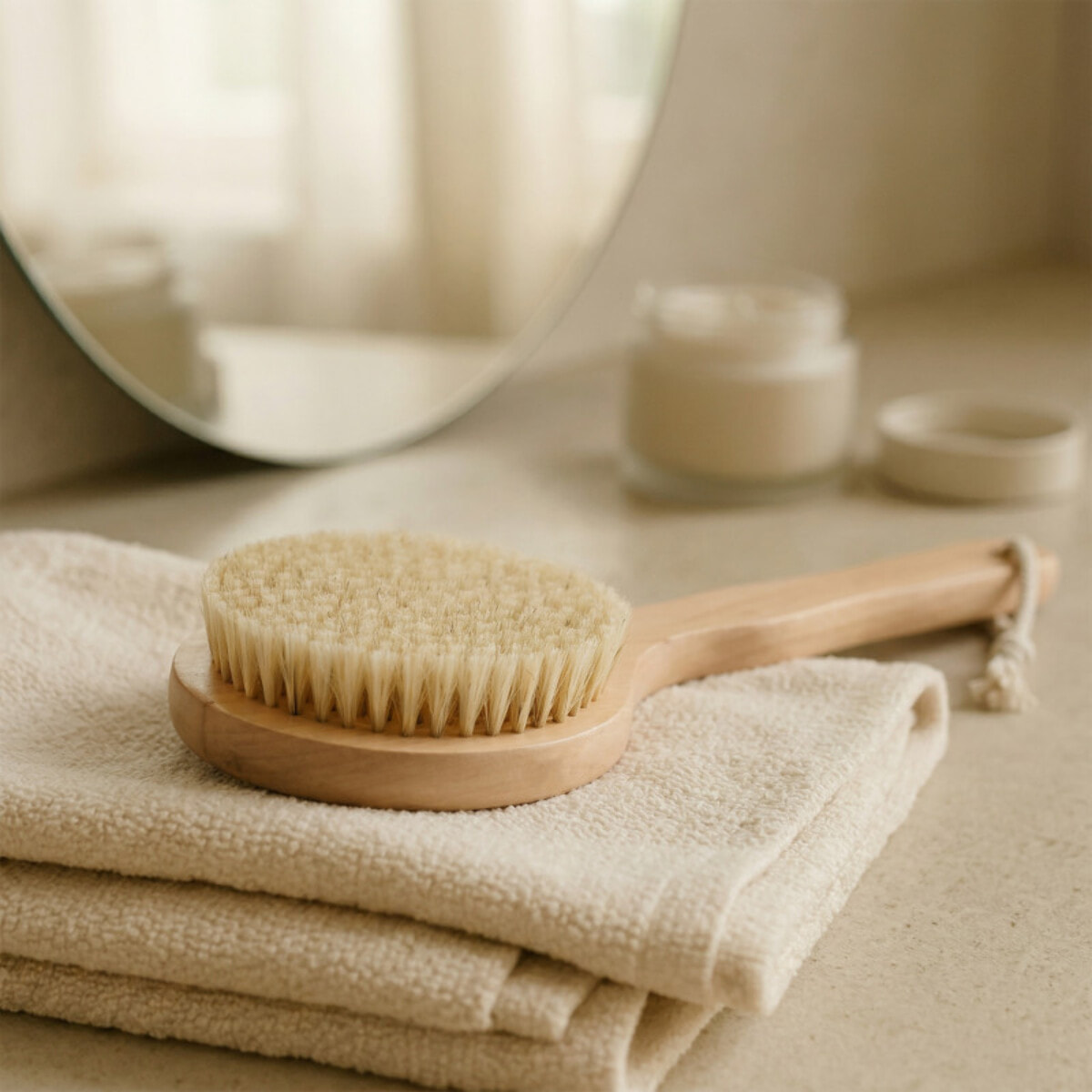 Brosse de bain en bois exfoliante MSV