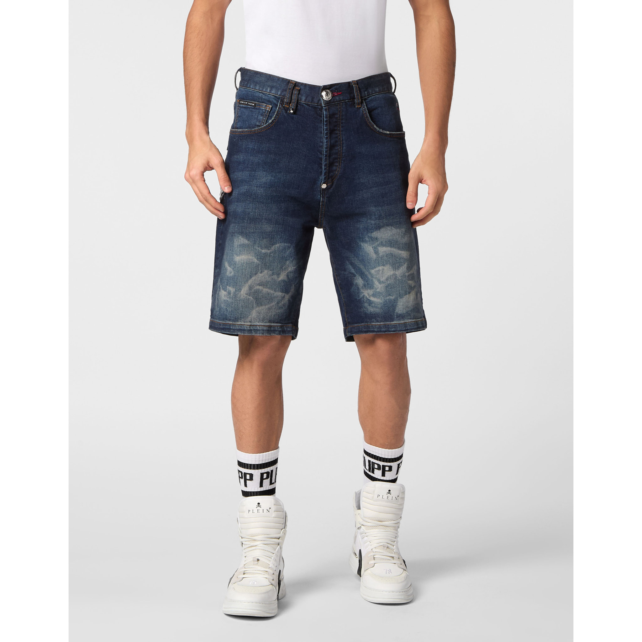 PHILIPP PLEIN PANTALONES CORTOS DE MEZCLILLA FORMENTERA FIT