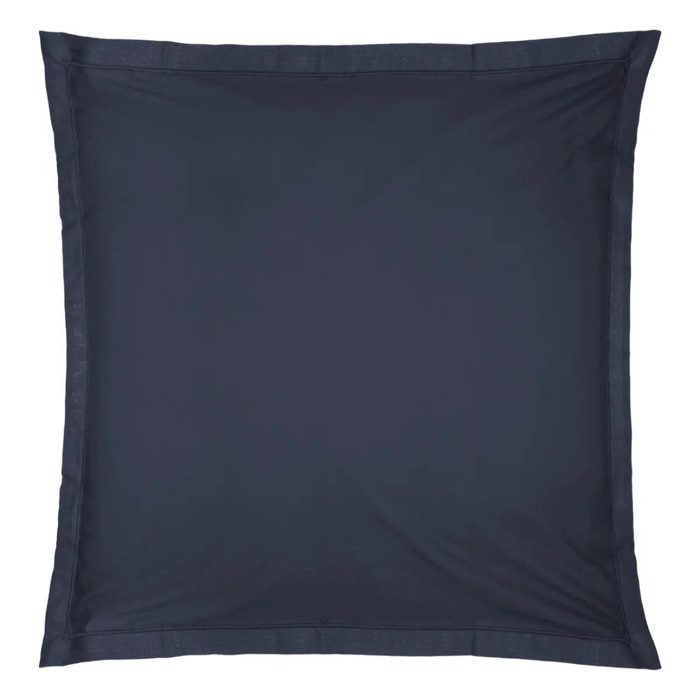 Taie d'oreiller "Carina" en coton bleu encre 63x63cm