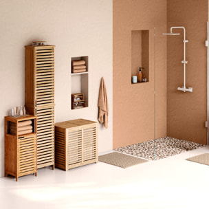 Panier à linge double 50L Bambou Sicela