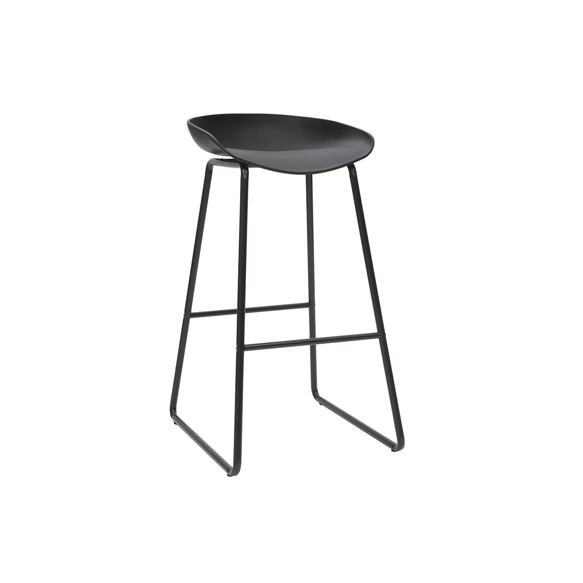 Tabourets de bar design noirs H75 cm (lot de 2) PEBBLE