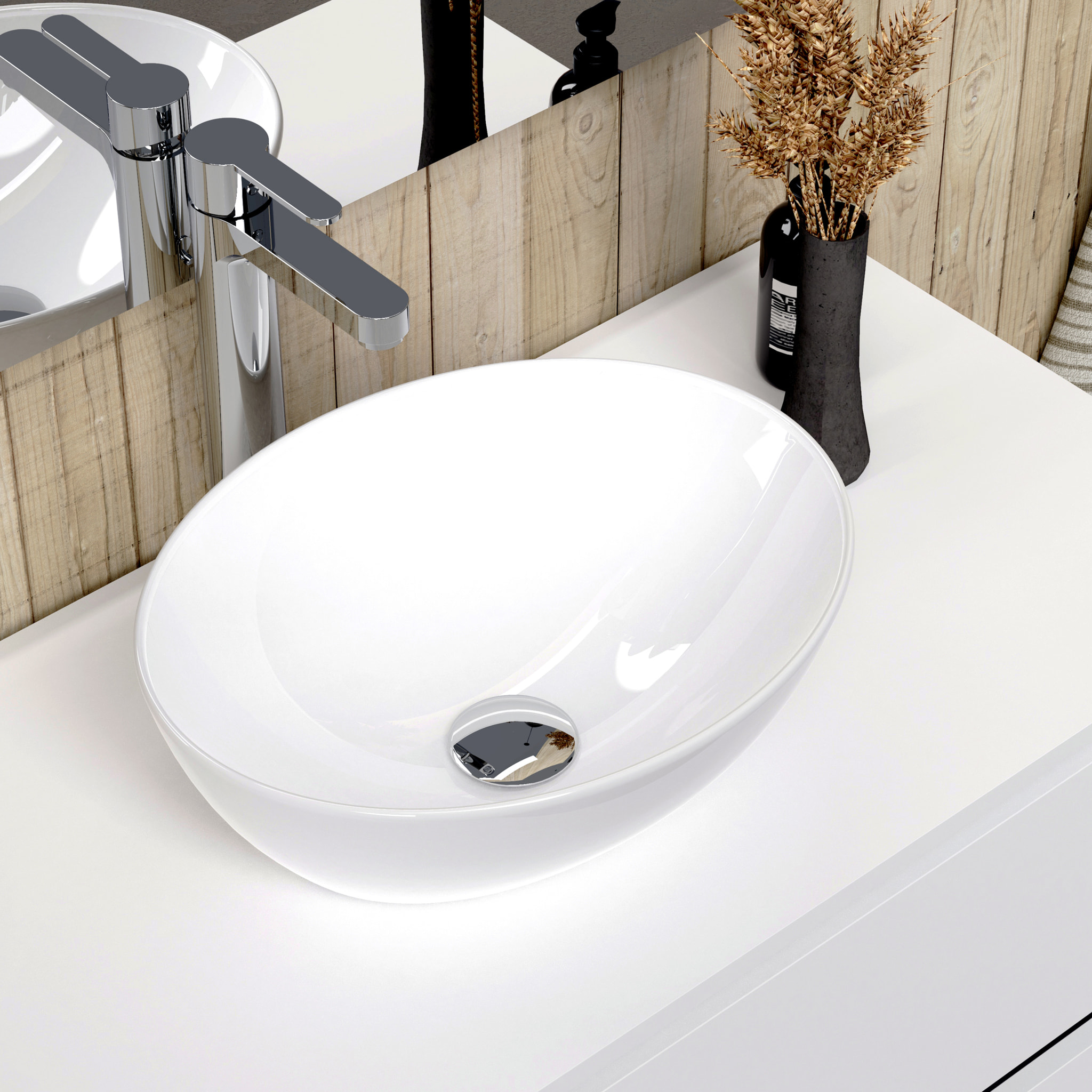 Conjunto de baño LILY SE, Alday, 60cm, Blanco Mate