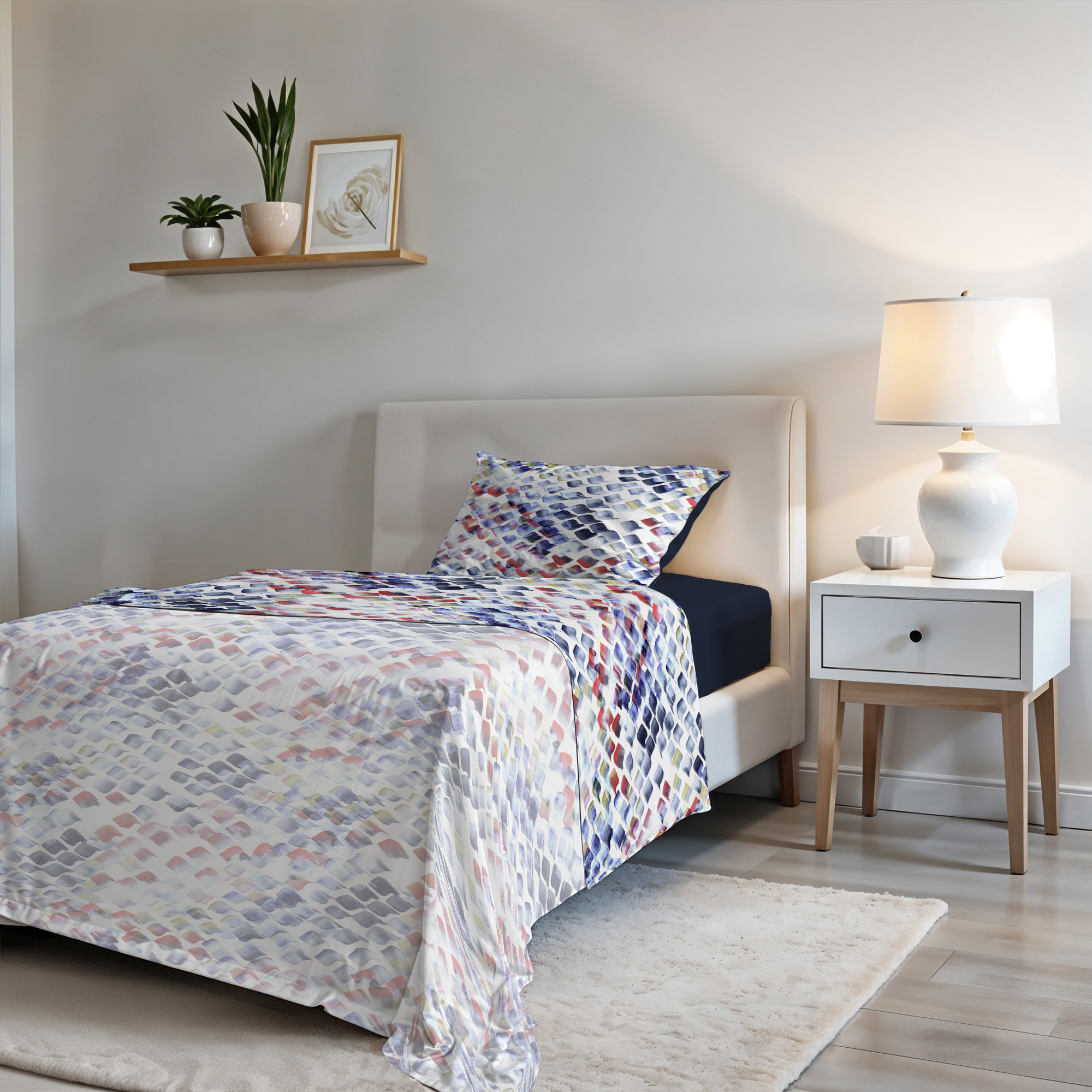 COMPLETO LETTO FASHION, 100% Microfibra, No Stiro - LENA