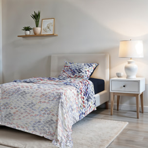 COMPLETO LETTO FASHION, 100% Microfibra, No Stiro - LENA