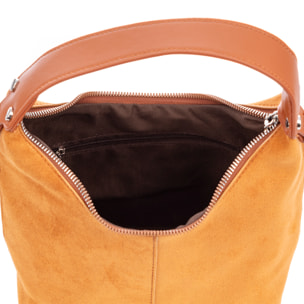 Atina borsa a tracolla in vera pelle scamosciata.