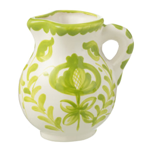 J-Line cruche Granada - céramique - blanc/vert - small