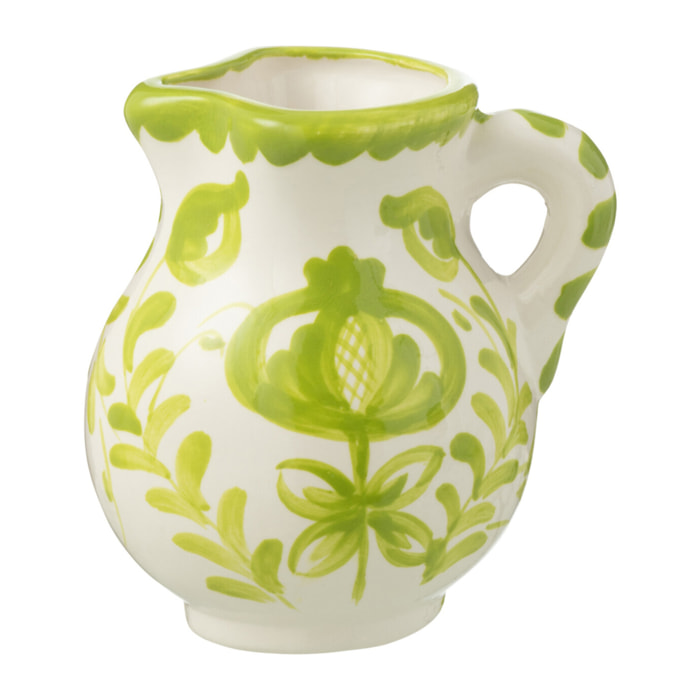 J-Line cruche Granada - céramique - blanc/vert - small