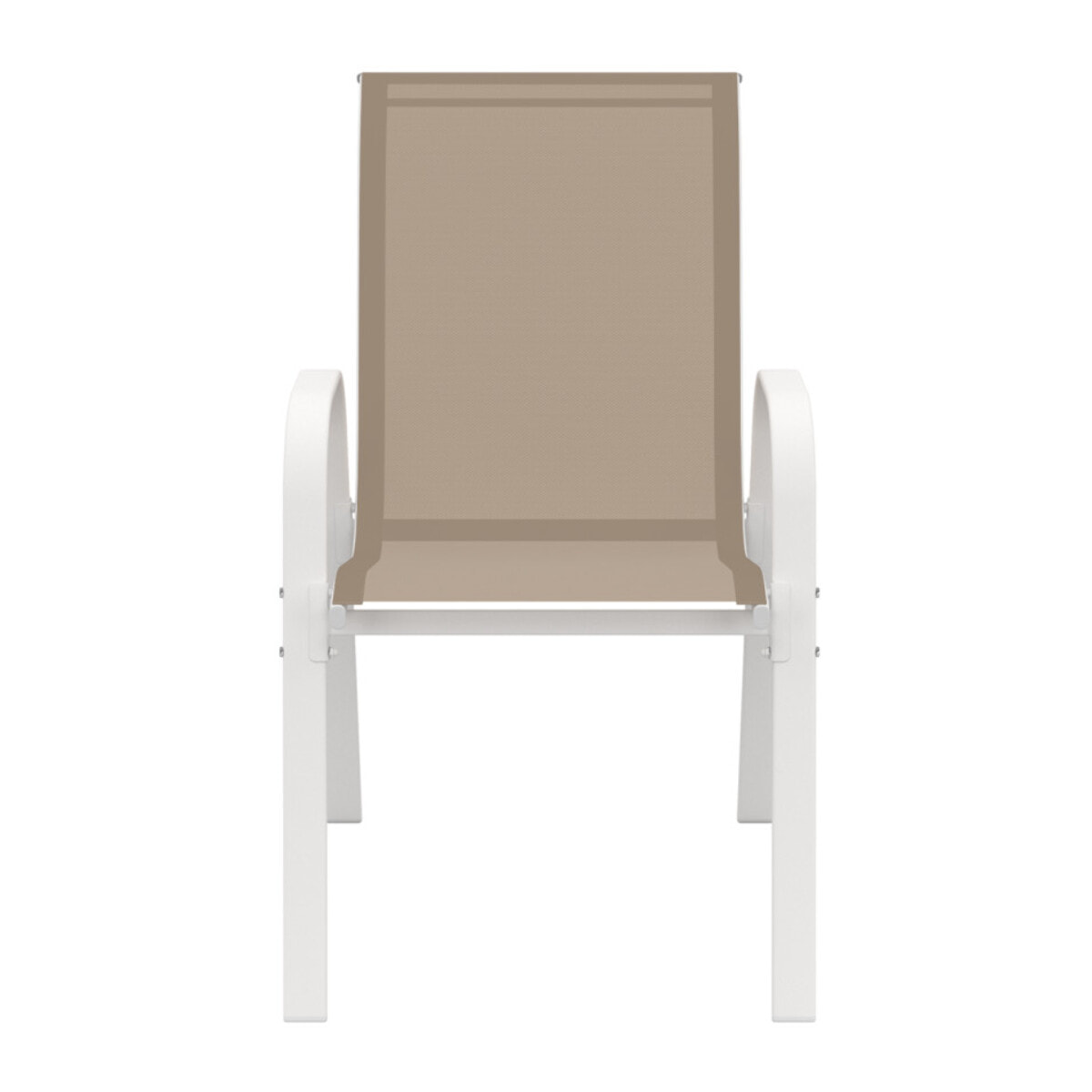 Chaises de jardin empilables textilène blanc beige - lot de 4