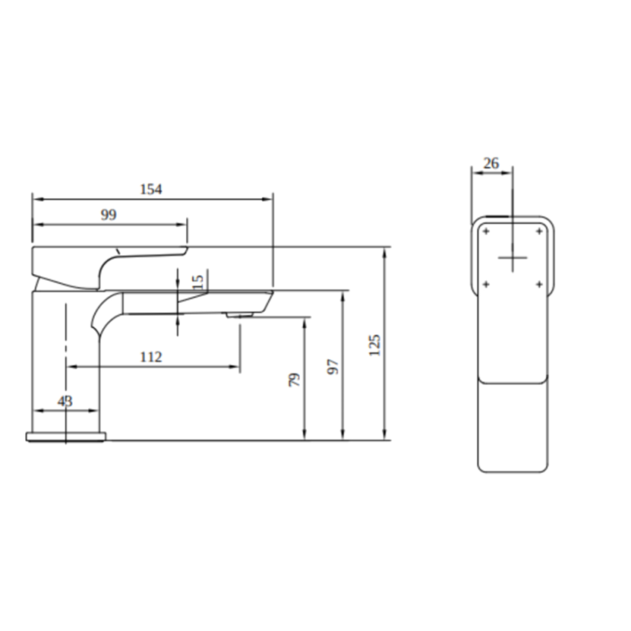 Mitigeur lavabo compact Subway 3.0 sans tirette Matt Black