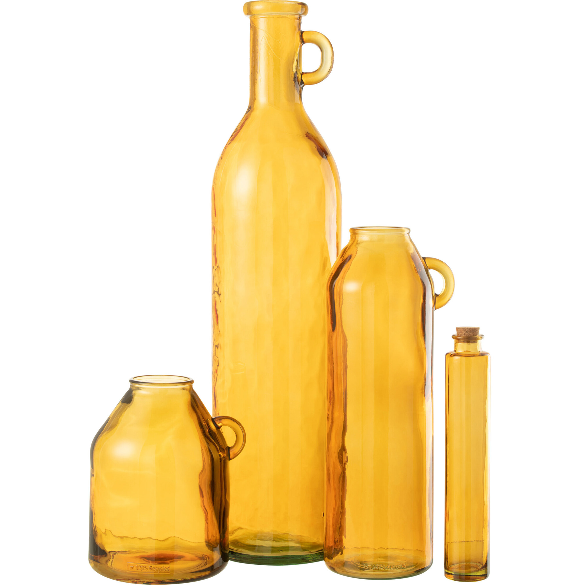 J-Line vase Bouteille Cylindre - verre - ocre - 75 cm de hauteur