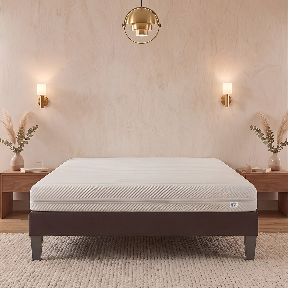 Matelas Egio, 12 cm, Latex Synthétique, Soutien Ferme, Déhoussable, Aération Optimale, Fabrication Française