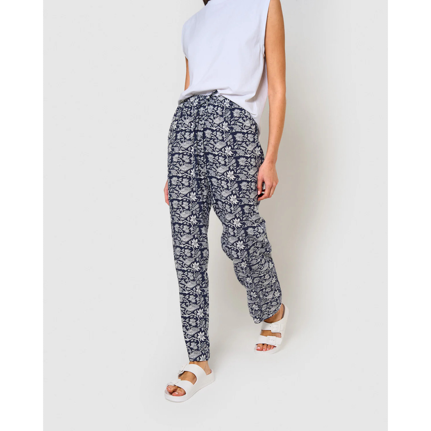 Pantalón viscosa mikonos azul marino