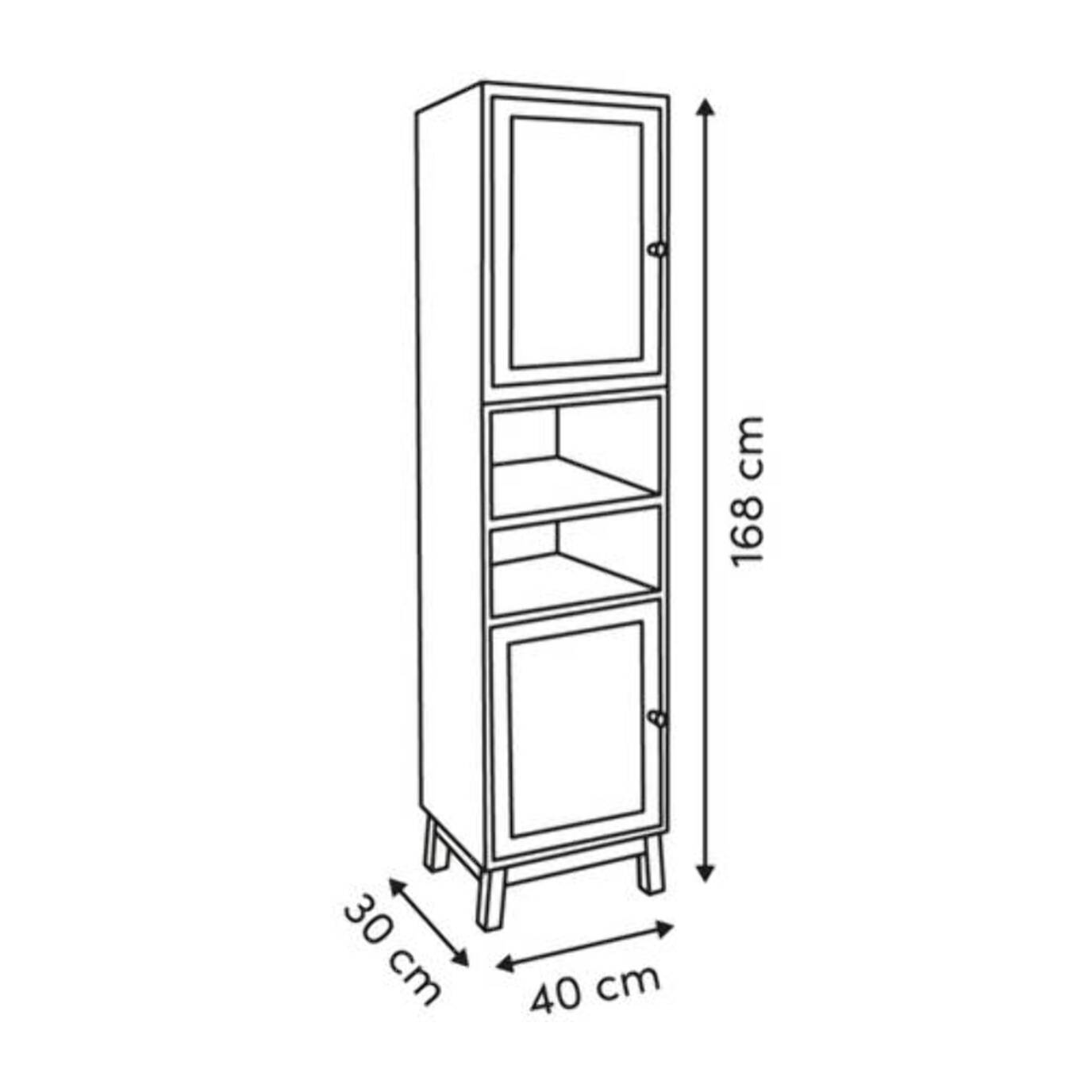 Colonne 2 portes Cane marron