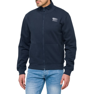 Felpa KEPUHI full zip in cotone Blu navy