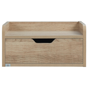 Set de 2 Mesitas de Noche Flotantes Mesillas de Noche de Pared con Cajón para Dormitorio Habitación Hogar Diseño Sencillo 40x30x19,5 cm Madera Natural