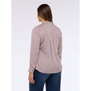 Fiorella Rubino - Blusa estampado geométrico en raso - Burgundy
