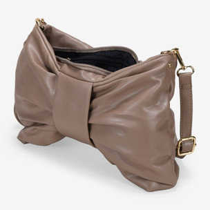 Bolso de hombro visón con lazo