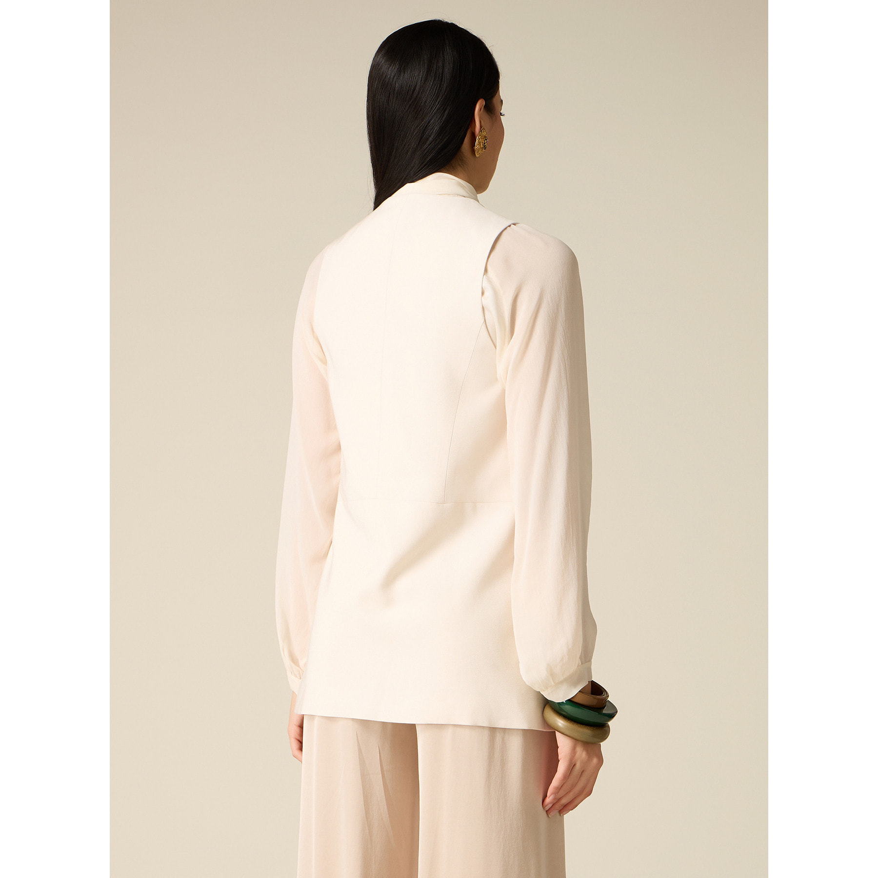 Oltre - Gilet sartoriale misto viscosa - Bianco