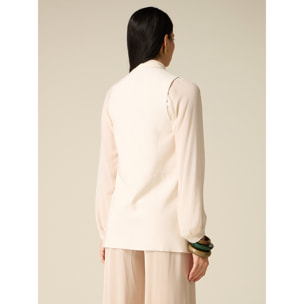 Oltre - Gilet sartoriale misto viscosa - Bianco