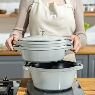 3-pcs, Set empilable, Truffe blanche