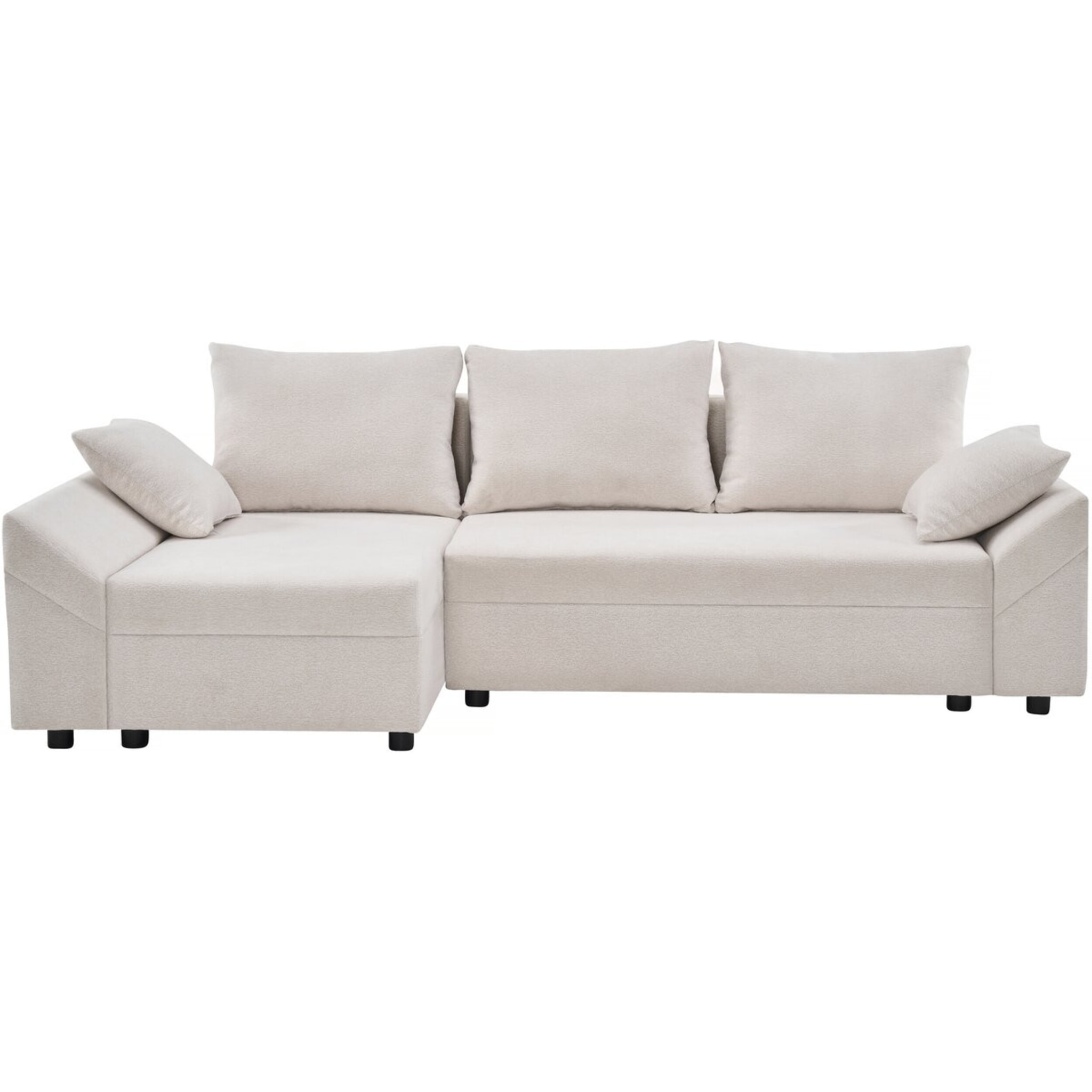 Canapé d'angle convertible et reversible en tissu texturé "Vaugirard II" - 3 places - Beige