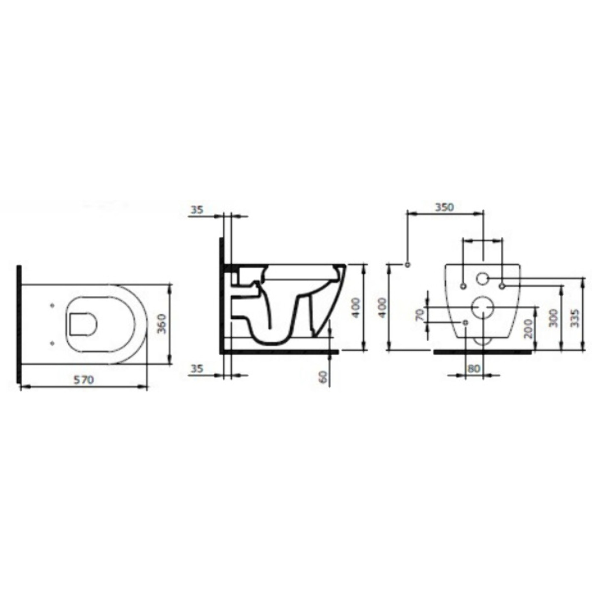 Pack WC Bati-support Geberit UP320 + WC sans bride Livea Bello + Abattant softclose + Plaque blanche (Geb Livea Bello-K)