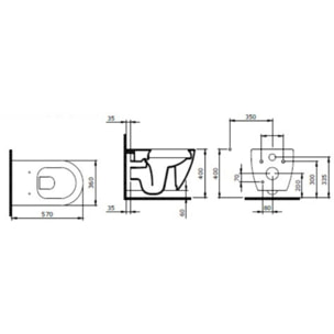 Pack WC Bati-support Geberit UP320 + WC sans bride Livea Bello + Abattant softclose + Plaque blanche (Geb Livea Bello-K)