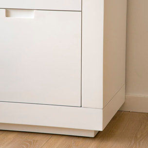 Vitrine Sisal -bois massif et panneau de mdf-couleur laqué blanc mat 110 x 190 x 45 cm