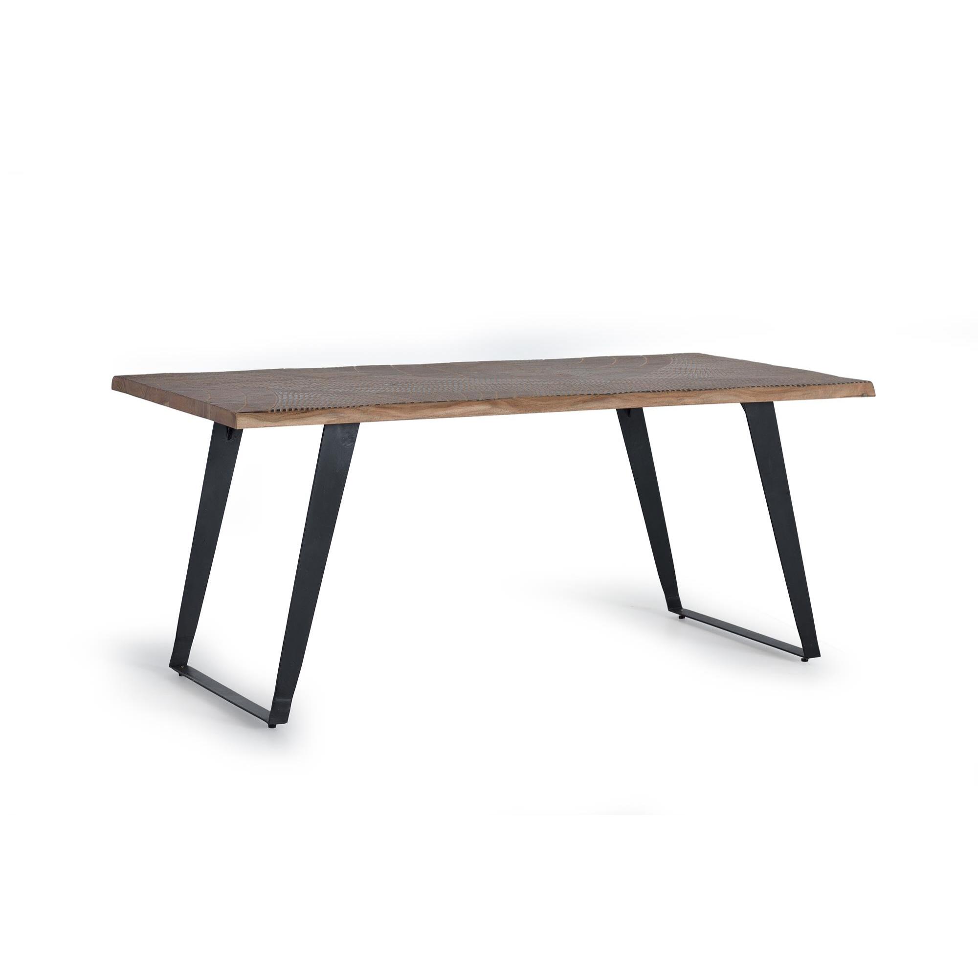 Mesa de comedor - madera de acacia y metal - 78x180x90cm