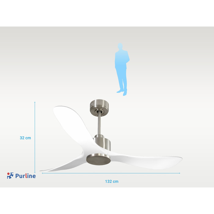 Ventilateur de plafond Réversible  Thermostat Wifi Moteur à courant continu Toits en pente Télécommande Hypersilence Mémoire