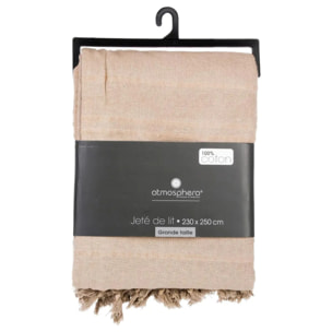 Jeté de lit en coton - lin 230x250 cm
