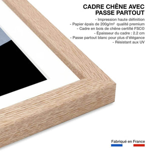 Affiche ""Memoire de vagues"" Affiche sous cadre bois