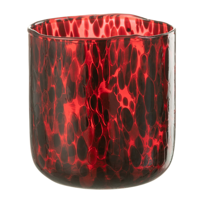 J-Line photophore Tache - verre - rouge/noir - medium