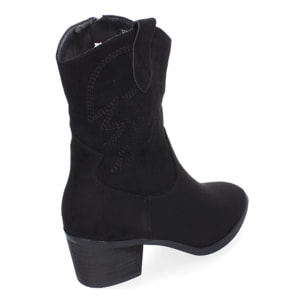Botines de Tacón para Mujer, Estilo Campero, Detalles Bordados