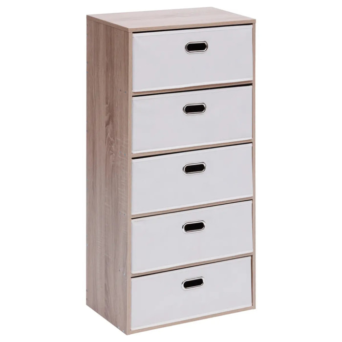 Commode 5 tiroirs Dress Up bois clair