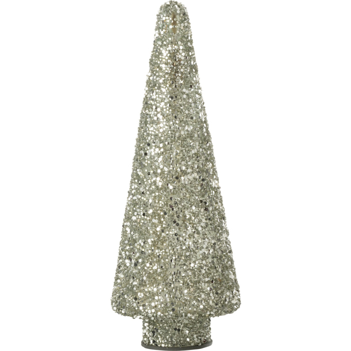 J-Line décoration sapin de Noël Pailettes - verre - argent - small