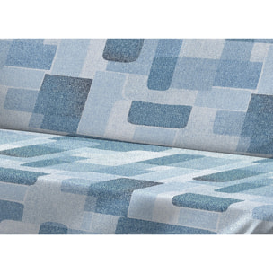 Telo Arredo Copritutto Grand Foulard Copridivano Copriletto 100% Cotone Disegno Brick Azzurro