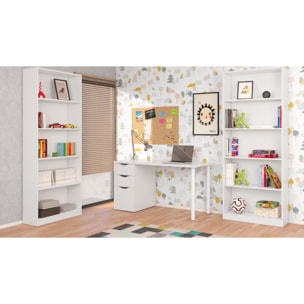 Scrivania con Cassetti Pamplona Scrittoio Mobile per Computer Desk da Ufficio Soggiorno Sala da Pranzo 138 x 74 x 60 cm Colore Bianco