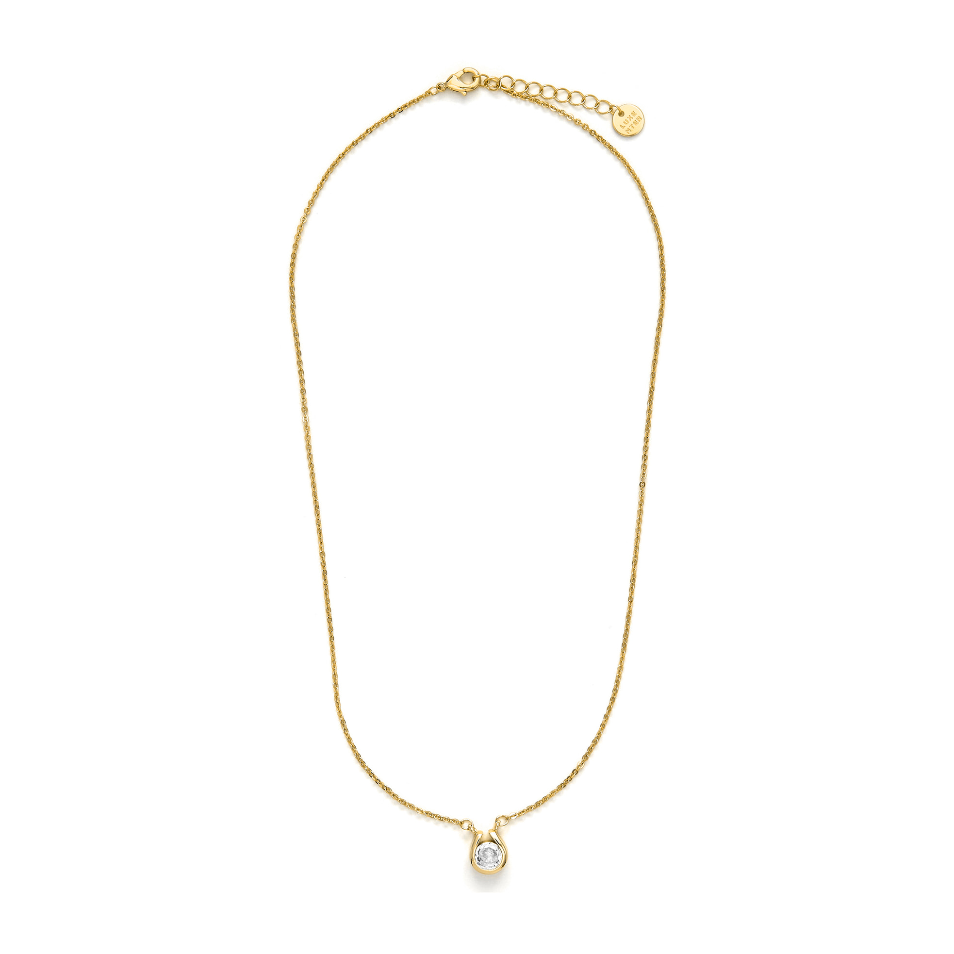 Collar de Circonita Brillante acabado en oro amarillo de 18K