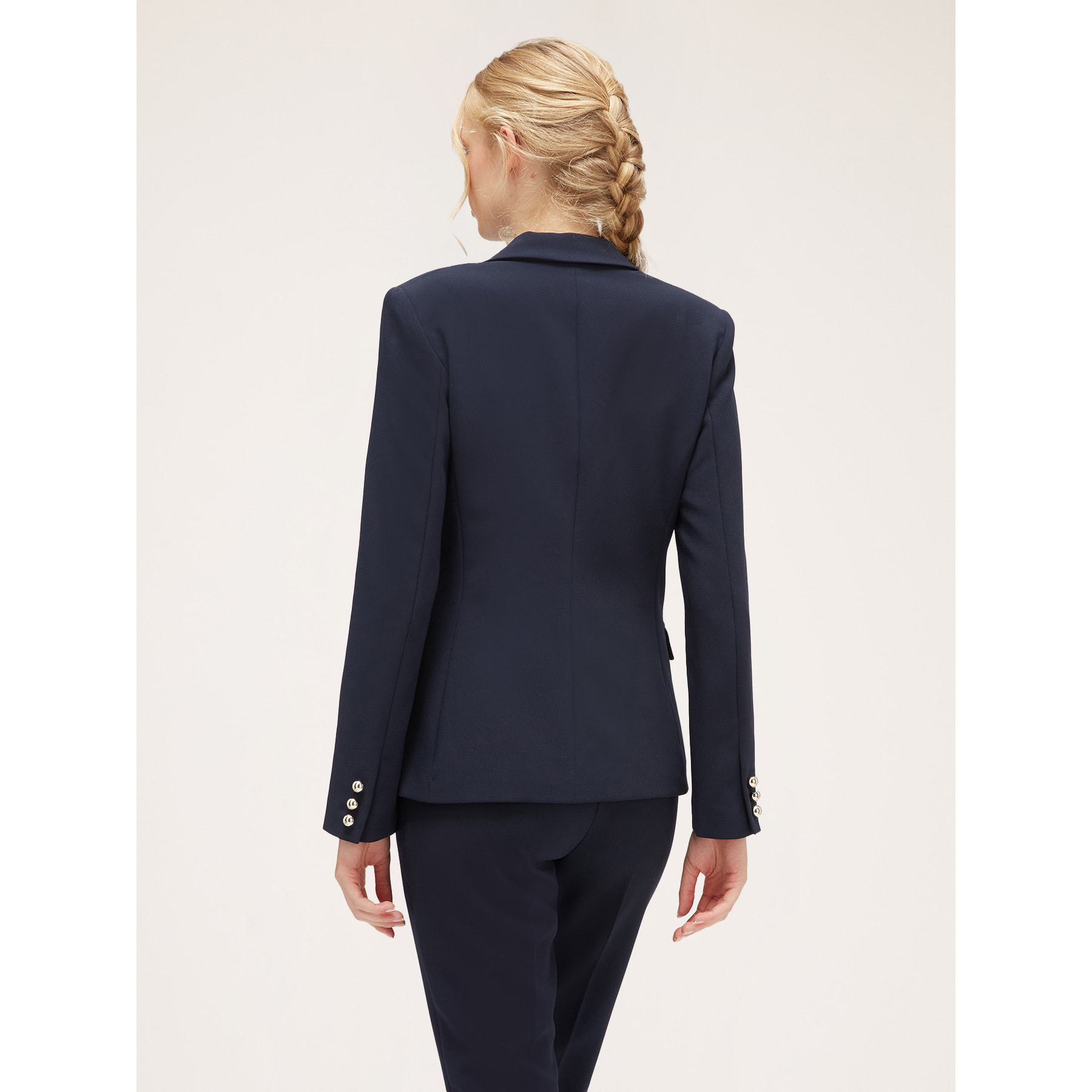 Motivi - Blazer monopetto in tessuto crêpe - Blu