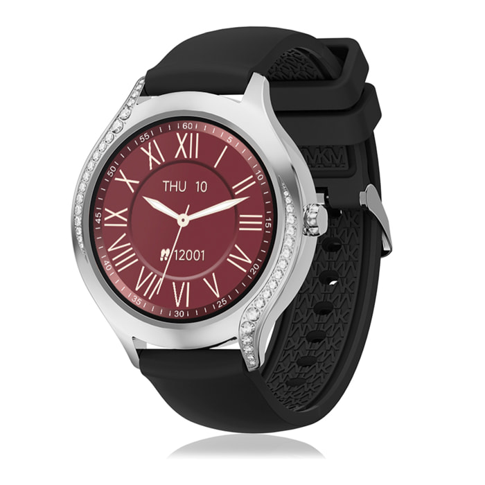 Smartwatch T214 compatto ed elegante. Chiamate BT, notifiche push. Monitoraggio sanitario, cicli femminili. Modalità sportive.