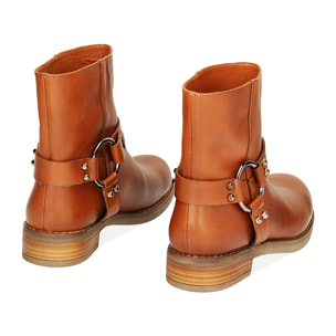 Biker cognac in pelle