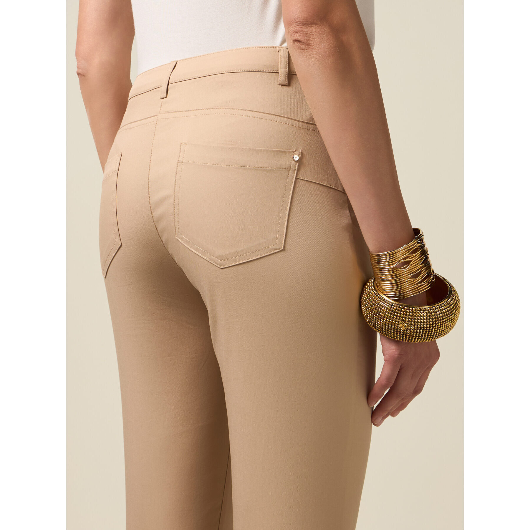 Oltre - Pantaloni skinny misto cotone - Beige
