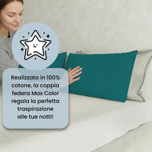 COPPIA FEDERE MAX COLOR, 100% Cotone, Made in Italy - VERDE BOTTIGLIA